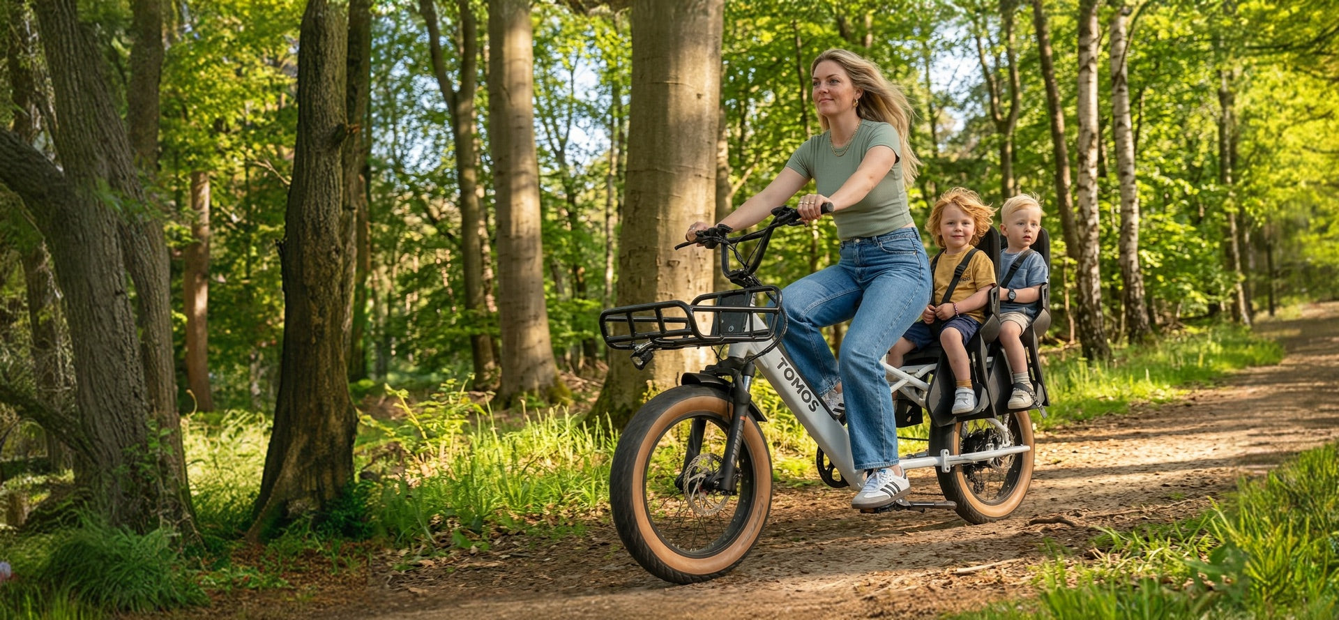 Un seul vélo pour vous et les enfants.